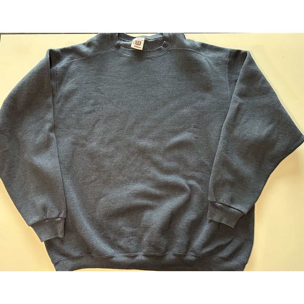 Vintage Wilson Sweatshirt Mens 3XL Navy Blue Long Sleeve Crewneck Athleisure 90s